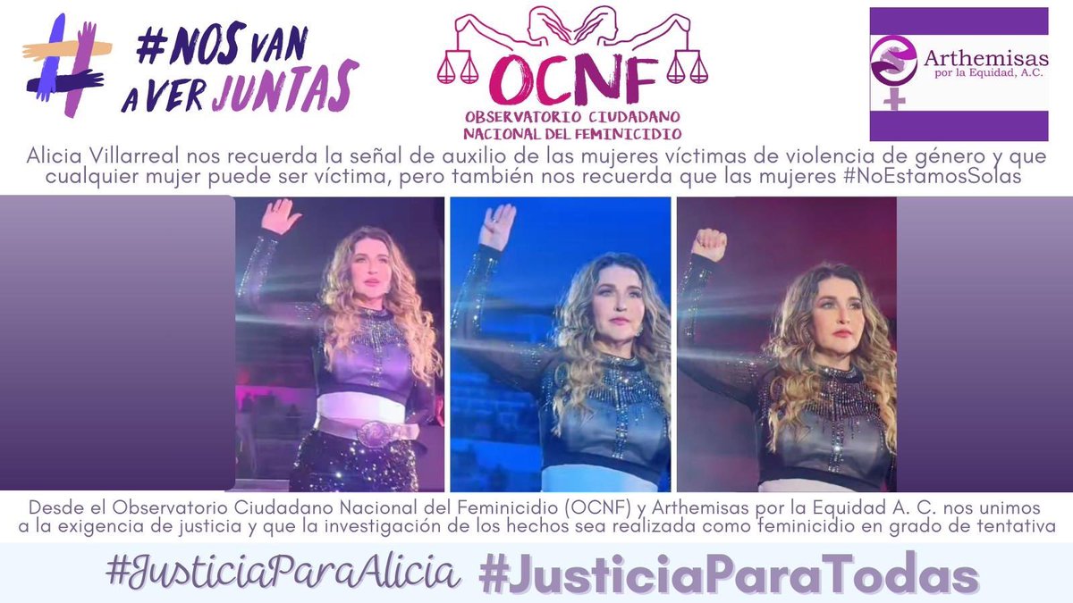 OCNF's tweet image. 🟣Desde el @OCNF y Arthemisas por la Equidad A. C. nos unimos a la exigencia de justicia para @LaVillarrealMx y que la investigación de los hechos sean realizados como feminicidio en grado de tentativa.
#JusticiaParaAlicia #JusticiaParaTodas #AliciaVillarreal