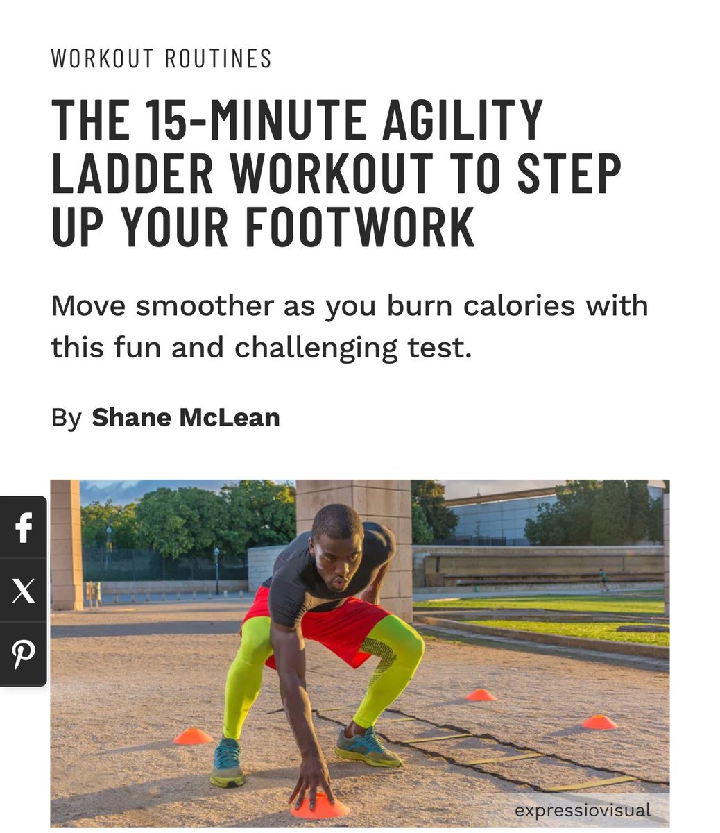muscle_fitness's tweet image. THE 15-MINUTE AGILITY LADDER WORKOUT TO STEP UP YOUR FOOTWORK

Move smoother as you burn calories with this fun and challenging test.
By Shane McLean
outbackperformances

Read Article 
muscleandfitness.com/workouts/worko…

#agility #agilityladder #training #workout #muscleandfitness