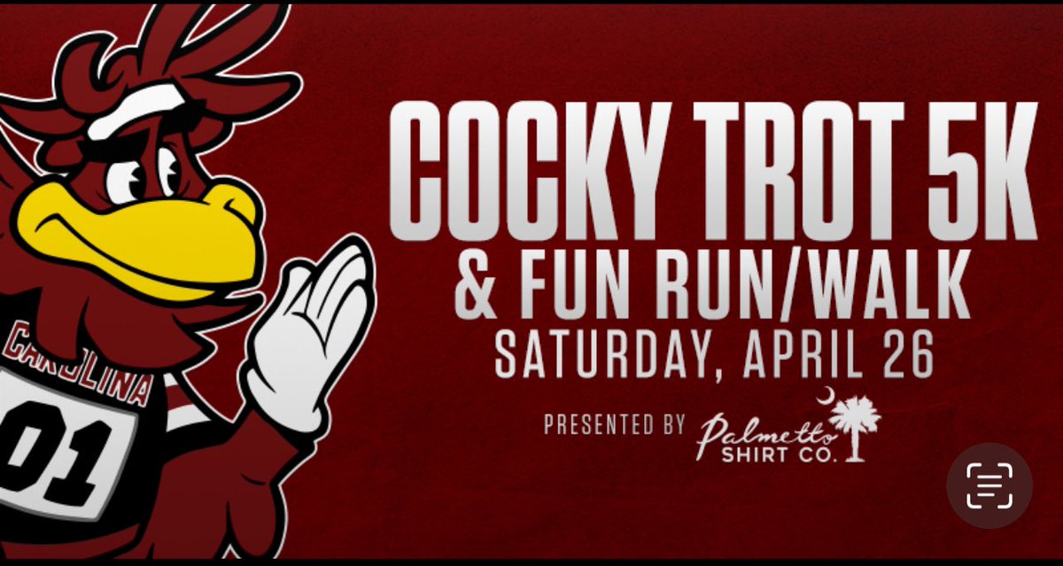 The Cocky Trot 5K &amp; Fun Run/Walk is back for 2025! Register today to take advantage of early bird pricing!
 
Link: raceroster.com/events/2025/99… 
 
#Gamecocks | #ForeverToThee
