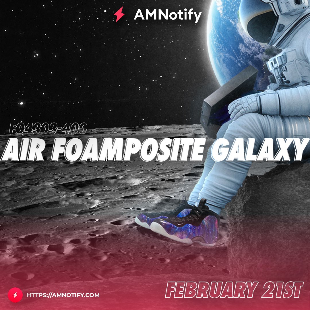 This sneaker throwback is about to provide profits out of this world. 🌎

The Nike Air Foamposite Galaxy makes a return February 21st. 🗓️

Prepare to take flight. 👇 
whop.com/amnotify/