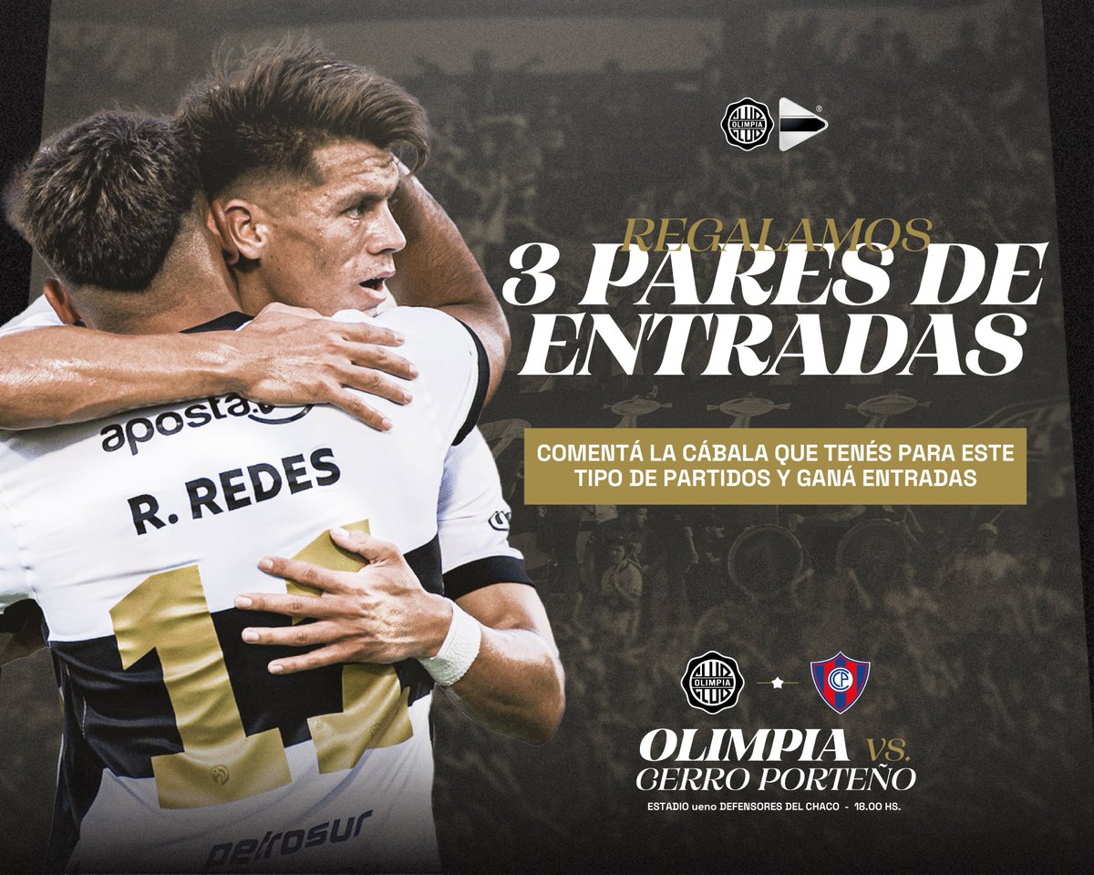 😉 Regalamos tres pares de entradas para el compromiso del domingo.

✅️ Dale RT al post, respondé la dinámica y ya estás participando.

#SoyDelOlimpia ⚪️⚫️⚪️