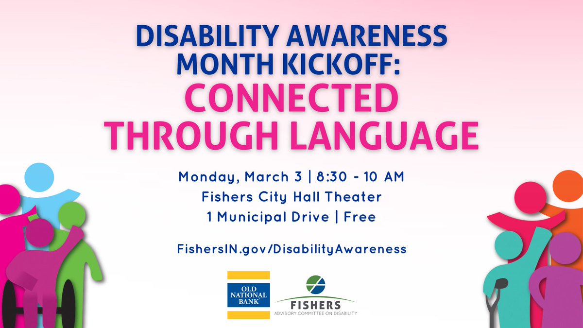 🎉 Join us this March for Fishers' Disability Awareness Month! This year's theme, "Connected Through Language," highlights the power of communication in fostering inclusion. Don't miss the kickoff event on Monday, March 3, from 8:30 to 10 a.m. at the Fishers City Hall Theater.