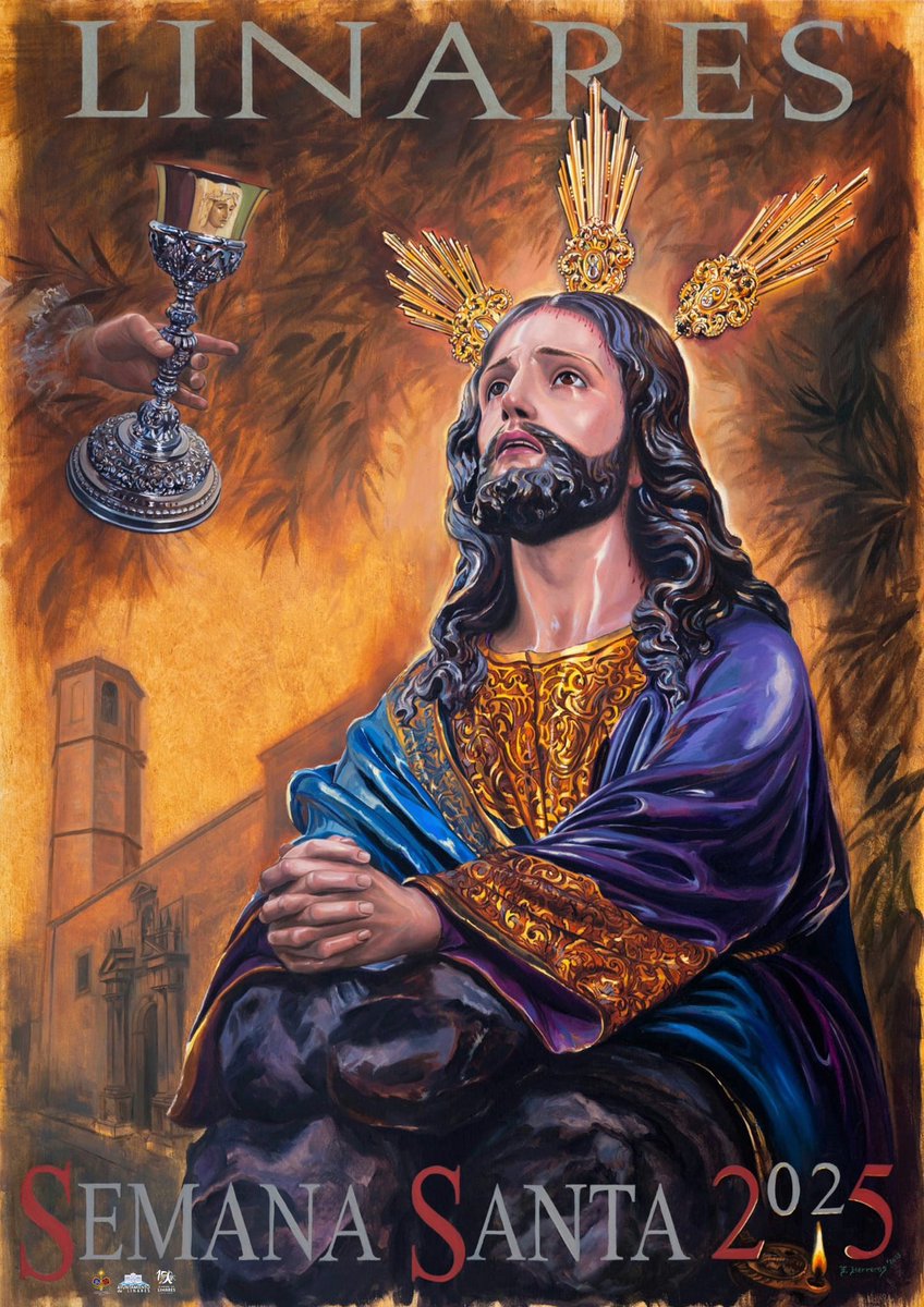 AgrHHCCLinares's tweet photo. Cartel Oficial de la Semana Santa de Linares 2025, obra de Felipe Herreros Rodero. https://t.co/cPOkVRBCiW