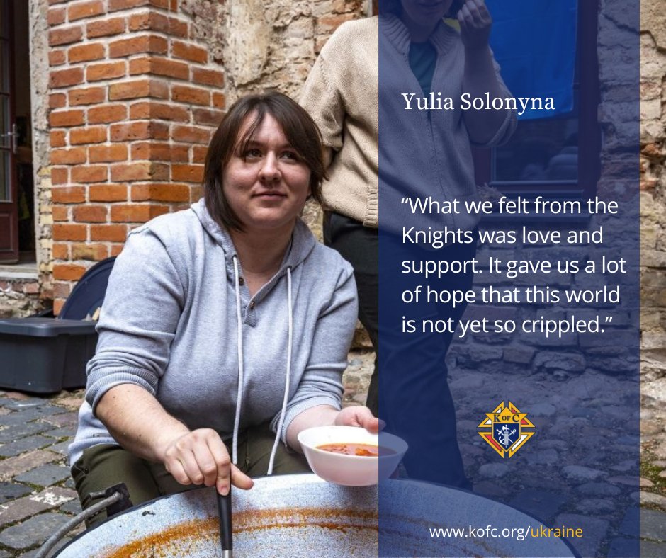 Yulia Solonyna is a refugee from Ukraine who now lives in Lithuania and is being helped by the Lithuanian Knights. Learn more at kofc.org/ukraine