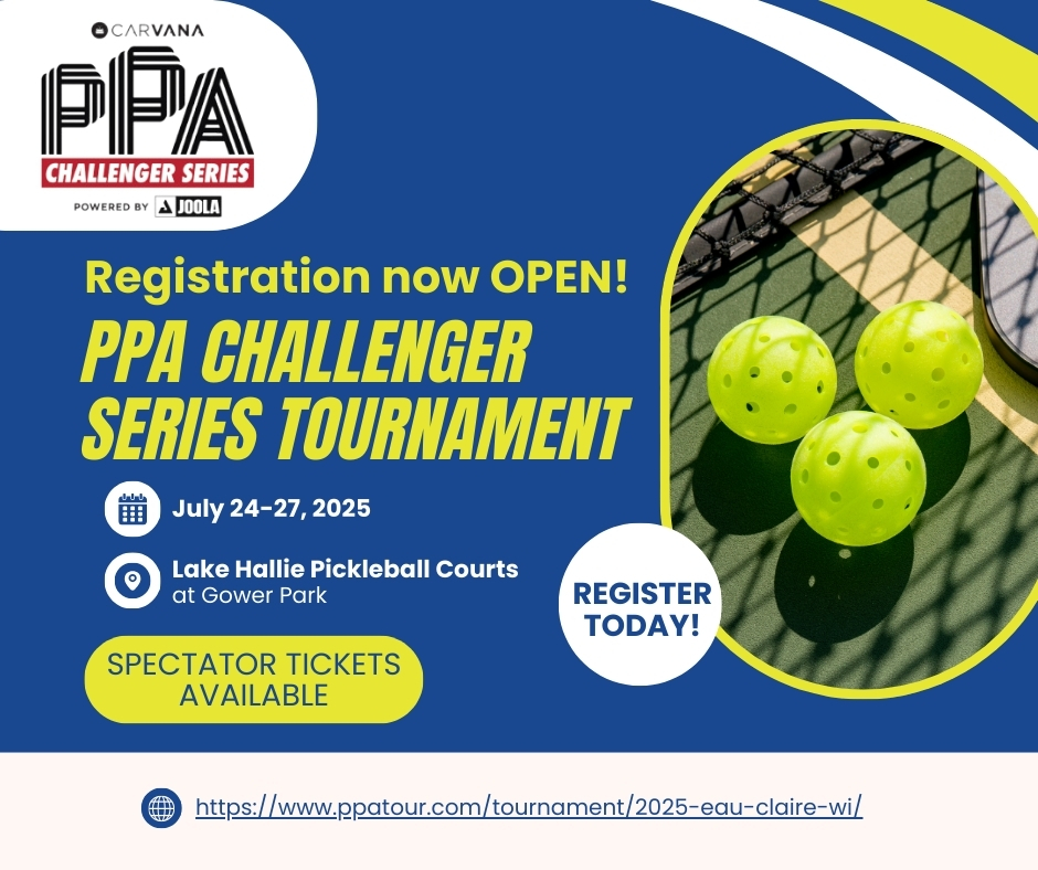 Registration is now OPEN for the PPA Challengers Series Tournament! 🏆 On July 24-27 there will be amateur matches alongside matches with the best up-and-coming pickleball professionals. Players of all skill levels can register now to get in on the action! bit.ly/42XncpN