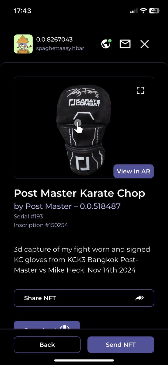 Spagℏettaaay.ℏbar|MigosWorld|$Divine|🐯🧙🏾♂️🤞🏾 (@spaghettaaay) on Twitter photo This just in: The <a href="/HashPackApp/">HashPack Wallet</a> update has just hit and you can now view <a href="/KylePost17/">Kyle Post-Master | WRAPp #hashgraph</a> glove in Augmented Reality! This is so sick!!! Thank you both for contributing to this amazing experience!!! This just in: The <a href="/HashPackApp/">HashPack Wallet</a> update has just hit and you can now view <a href="/KylePost17/">Kyle Post-Master | WRAPp #hashgraph</a> glove in Augmented Reality! This is so sick!!! Thank you both for contributing to this amazing experience!!!