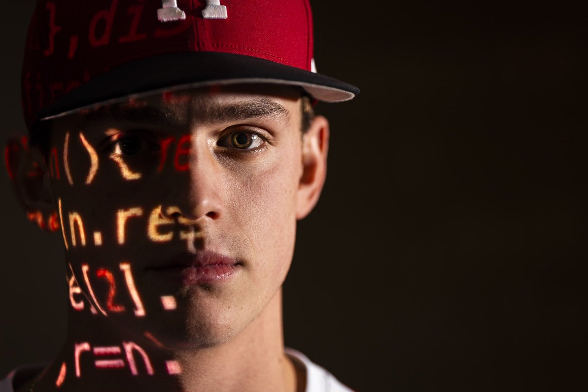 Portrait of Harvard Crimson Pitcher Andrew Abler