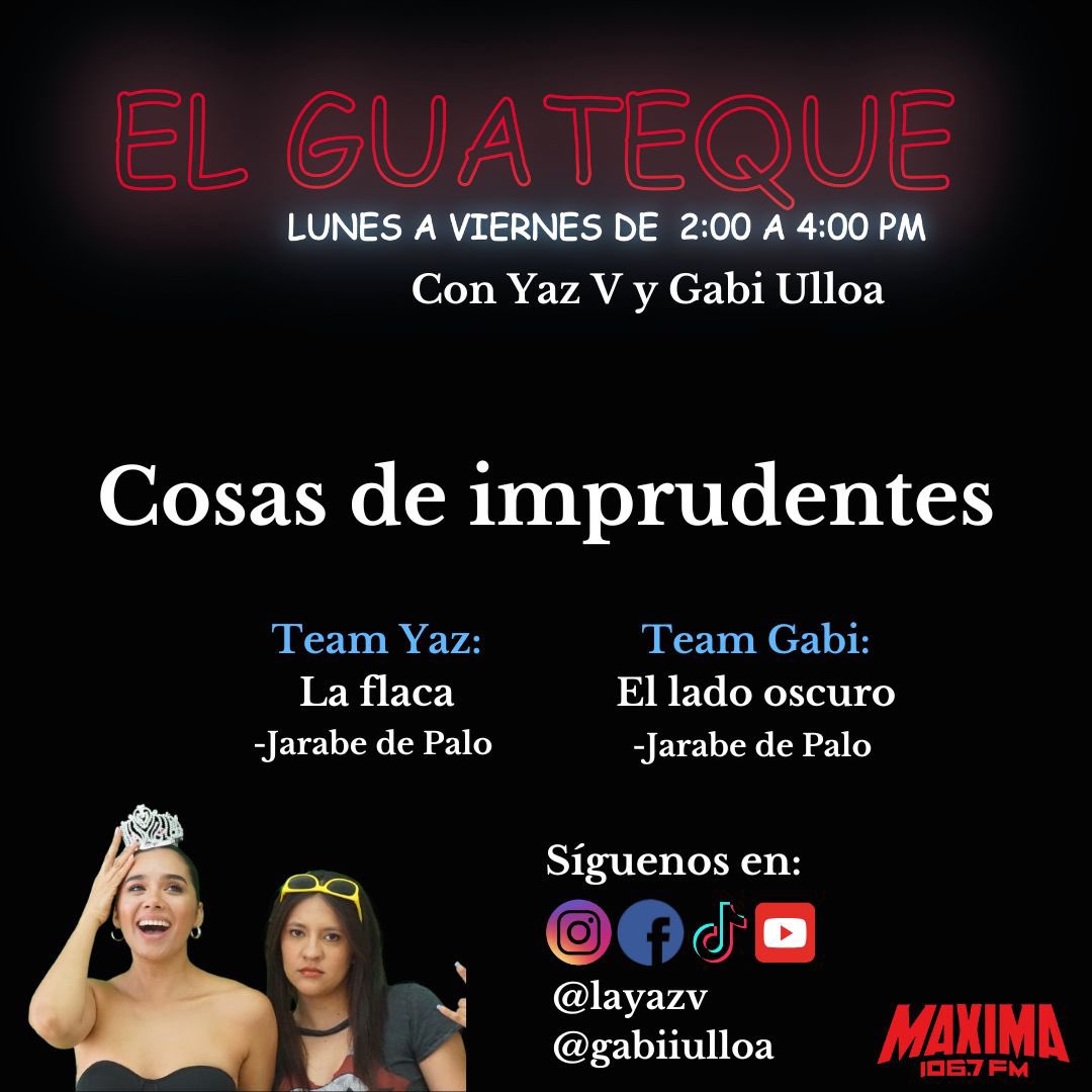 layazv's tweet photo. Jueves y en #ElGuateque vamos a platicar de cosas de #Imprudentes
@Gabiiulloa y yo los leemos máxim@s
Tenemos una #cena para 2 en @Atarashi33
Presentado @Electrolit y @Megacable en @MAXIMA1067FM #radioramadeoccidente https://t.co/YzapIyNIx5