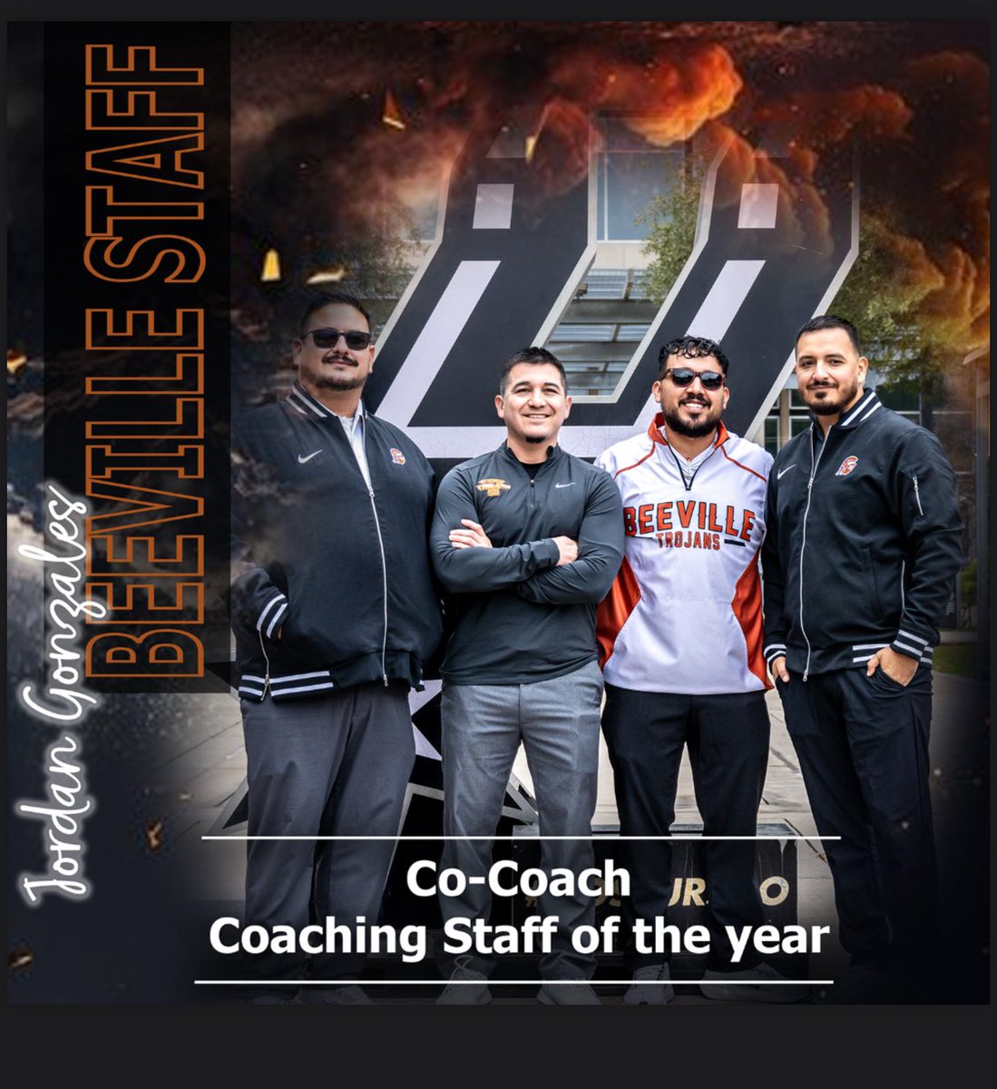 Was honored to be named Co-Coach of the Year for the district. First time ever! But more excited to share it with my assistants. I truly believe I have 3 head coaches on my staff. This definitely isn’t a solo act. This is not mine, this is a staff award! Go Trojans!