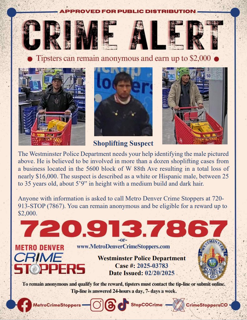 Westminster Police tweet media