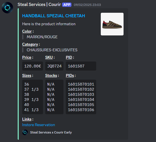 stealservices's tweet photo. - Our customers received the information on 09/02/2025.
- Pair drop on 18/02/2025.
- And they can check with their toolboxes 
- This is our early courir information.
- Join US https://t.co/r5BEjmkHg3

#sneakers #courir https://t.co/y0McJAwDXD