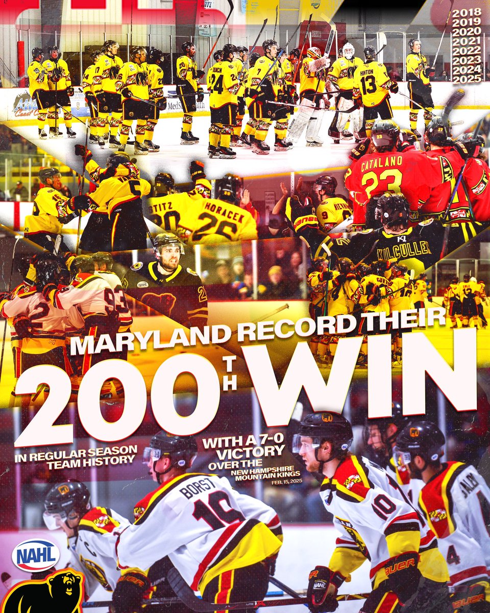 Last Saturday Night, the Maryland Black Bears captured their 200th Win in regular season team history in just their 7th season with a 7-0 win! 🥳🎰

📸 <a href="/FOHSRadio/">Face Off Hockey Show ®️</a> | #MarylandBlackBears #NAHL