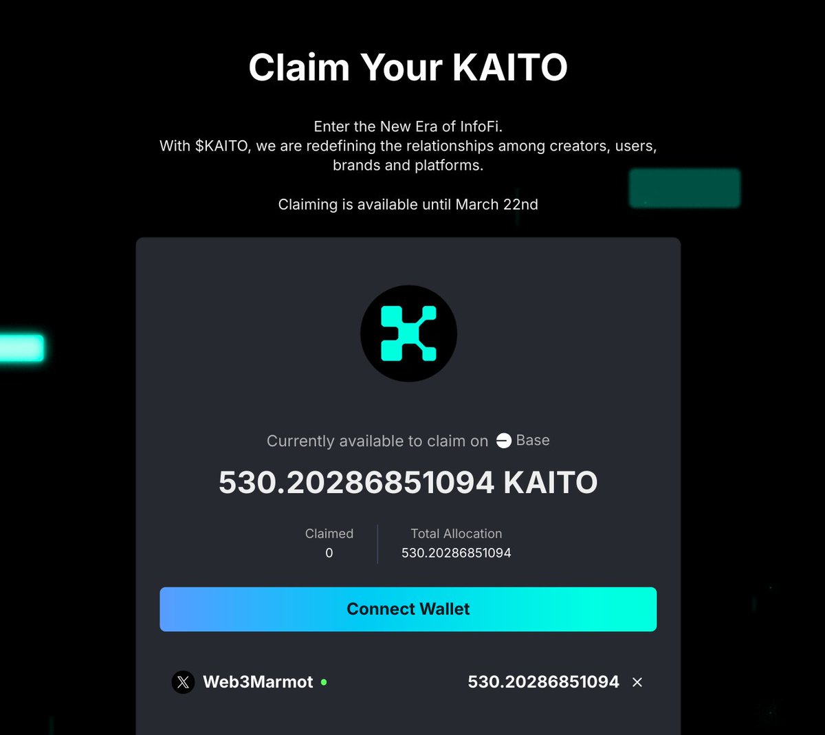 I received 530 $KAITO, which is about $650.

I want to give it away between three of my followers.

To participate: like, RT, and comment below.

You must be a follower and your DMs should be open.