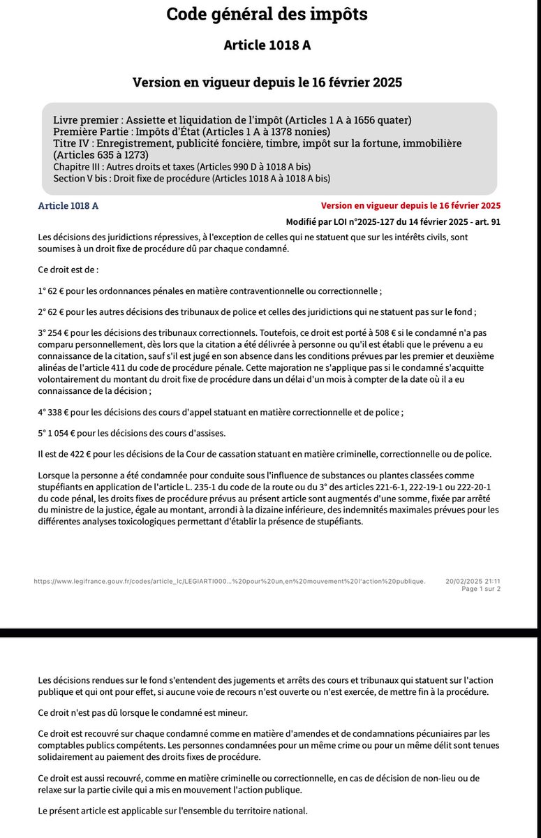 Pandavocate's tweet photo. La petite blague de février 2025, l’énorme augmentation des droits fixes de procédure par une loi du 14 février applicable depuis le 16 février !!! https://t.co/sjrRIKYcpR