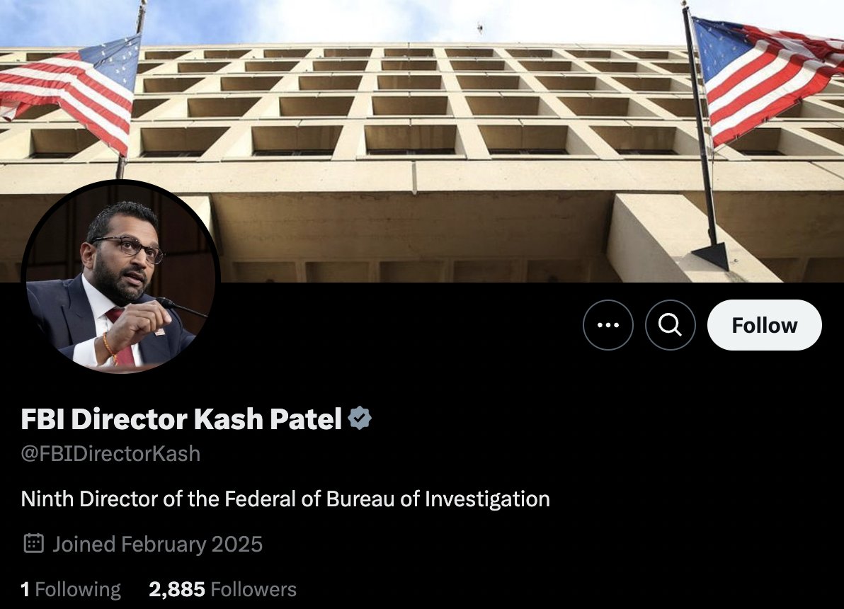 FBI Director Kash Patel Launches Official X Account @FBIDirectorKash on ...