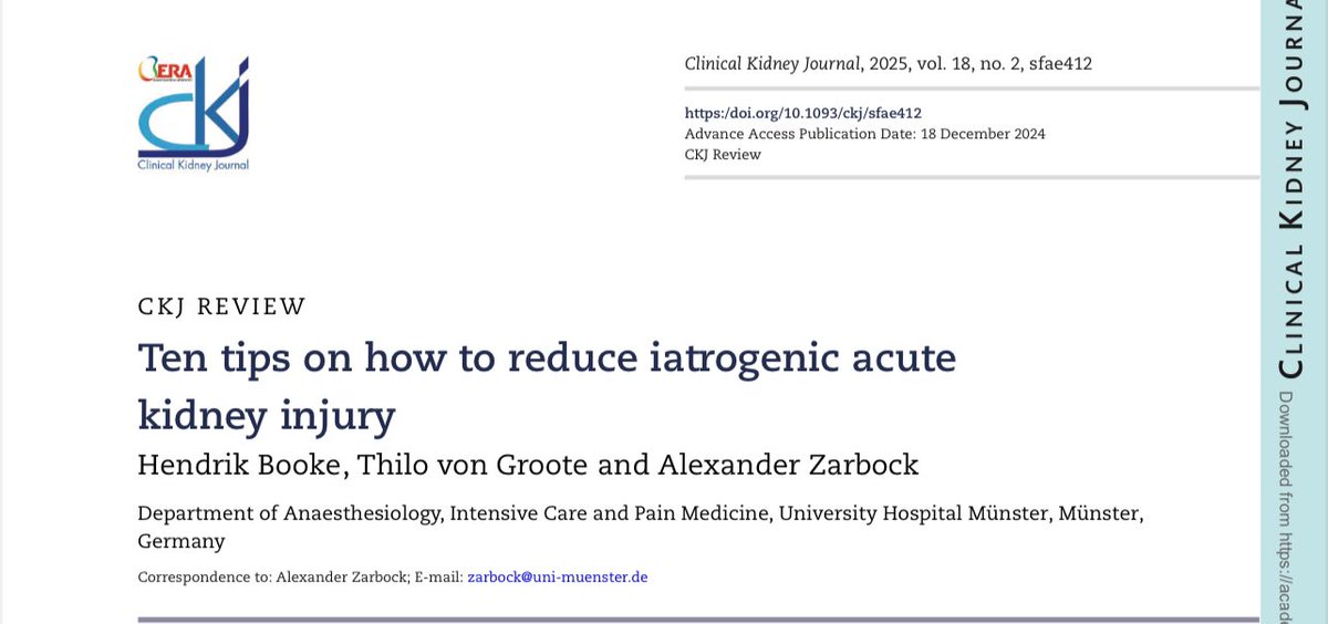 EmergPOCUS's tweet image. 🗣️🗯️ ¡Hablemos de lesión renal aguda (#LRA) iatrogénica! 🏥💧

          👇🏼 🧵 🪡 #HILO 🪡 🧵👇🏼

🔻 Este paper nos da 10 #tips clave para prevenirla y manejarla mejor 👇🏽

📋 Aquí te los dejo y los repasamos juntos:

1️⃣ Identifica a los pacientes en riesgo usando los criterios
