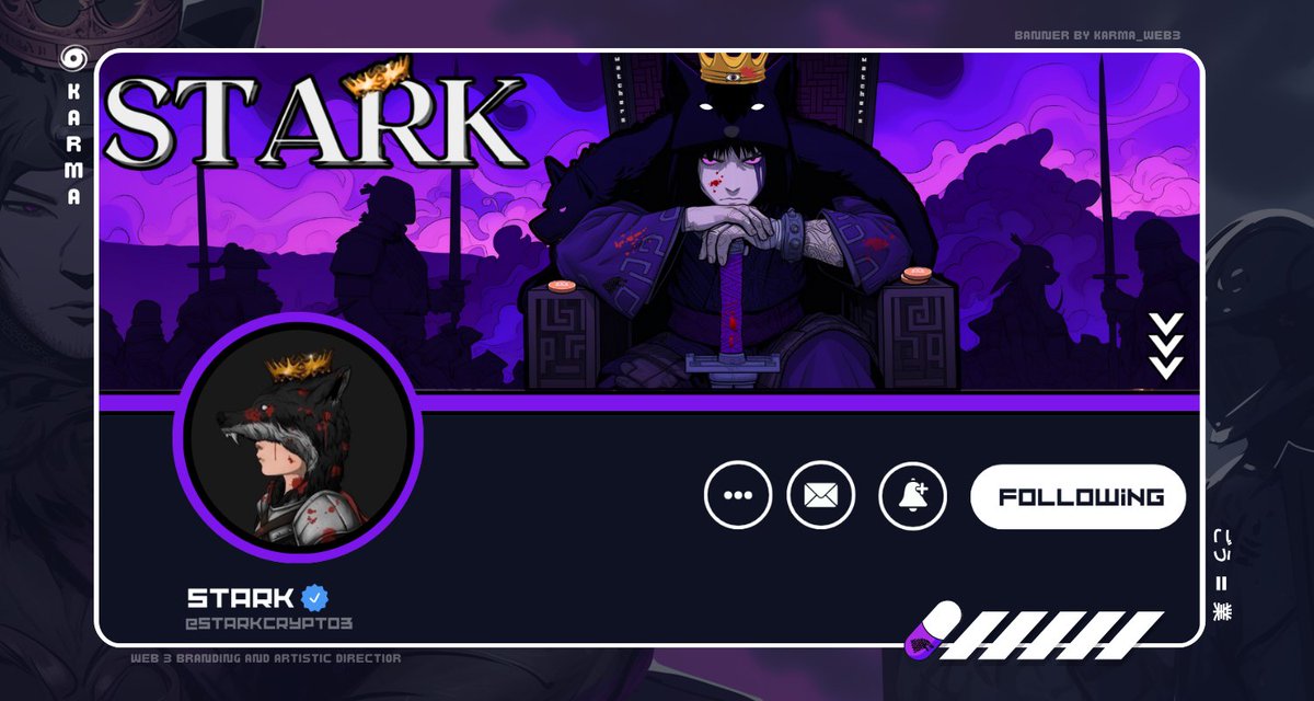 // REBRANDING //

Nouvelle commande pour <a href="/StarkCrypto3/">Stark</a> ! Le roi du nord ténébreux des Watchers, un groupe qui m'a fait confiance a plusieurs reprises ! 👁🐺🤝