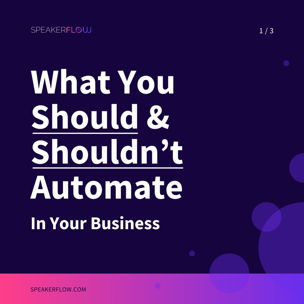 SpeakerFlow's tweet image. 🤖 Automation: The secret weapon that can supercharge your thought leadership business – but only if you’re automating the right things! 🚀

But beware… Not everything should go on autopilot! 🚨

Here’s what we think you should be automating and should NOT be. 🙌

#speaker