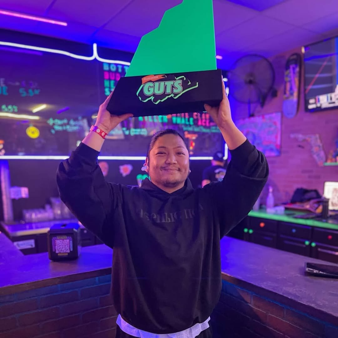 GameQraft's tweet image. DO YOU HAVE IT!? GUTS!!! The AGRO CRAG lifesized UV reactive Guts trophy - Commissioned by a local retro arcade bar. crafted by @gameqraft