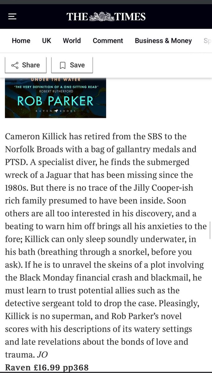Rob Parker (@robparkerauthor) on Twitter photo Very much over the moon to see #TheTroubledDeep amongst <a href="/thetimes/">The Times and The Sunday Times</a>’ list of best thrillers of the year so far - doubly thrilled to be alongside so many greats, not least <a href="/Anna_Mazz/">Anna Mazzola - Updates only.</a>, <a href="/LucaVeste/">Luca Veste</a> and <a href="/GillianMAuthor/">Gillian McAllister</a>!
thetimes.com/culture/books/…
<a href="/BloomsburyRaven/">Raven Books</a> Very much over the moon to see #TheTroubledDeep amongst <a href="/thetimes/">The Times and The Sunday Times</a>’ list of best thrillers of the year so far - doubly thrilled to be alongside so many greats, not least <a href="/Anna_Mazz/">Anna Mazzola - Updates only.</a>, <a href="/LucaVeste/">Luca Veste</a> and <a href="/GillianMAuthor/">Gillian McAllister</a>!
thetimes.com/culture/books/…
<a href="/BloomsburyRaven/">Raven Books</a>