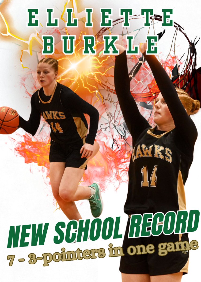 wgactivities's tweet photo. Congratulations to Elliette Burkle for breaking the school record for the number of 3 pointers in a single game! https://t.co/aGer3Zhmk8