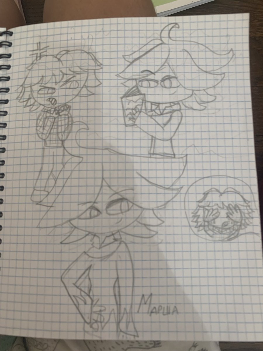 AlisusLol's tweet image. I created a Kokichi-like OC without knowing he exists when I was, like, 11
Her name is Marsha and her hobby is nagging that one guy she likes, I think? The haircut idea came from a banana btw
I think I should make her a Kokichi’s cousin OC or smth
#danganronpa #kokichioma #OC
