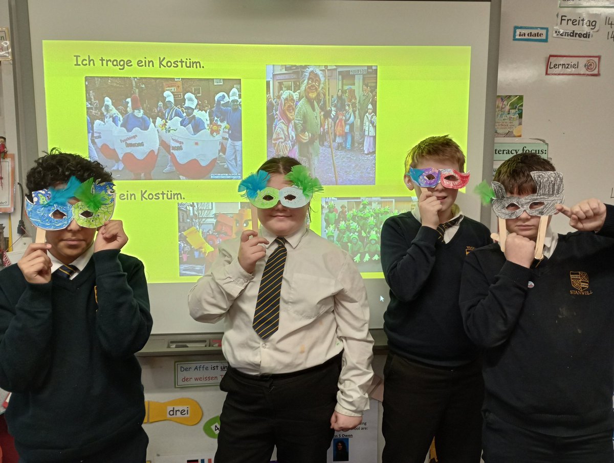 Stanwell MFL (@mfl_2xl) on Twitter photo Y7 Stanwell pupils have enjoyed being creative, making masks to celebrate the German tradition of Fasching/ Karneval. Wunderbar! <a href="/StanwellSchool/">Stanwell_School</a> <a href="/CSC_langlitcomm/">CSC_LLC</a> <a href="/WG_Education/">Welsh Government Education</a> Y7 Stanwell pupils have enjoyed being creative, making masks to celebrate the German tradition of Fasching/ Karneval. Wunderbar! <a href="/StanwellSchool/">Stanwell_School</a> <a href="/CSC_langlitcomm/">CSC_LLC</a> <a href="/WG_Education/">Welsh Government Education</a>