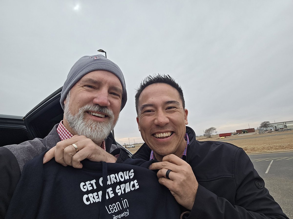 Outside the Lubbock County Detention Center. My #engagedscholarship partner gifted me this warm looking hoodie. We are in a freeze this weekend, so it'll come in handy! Thanks #theempathyguy, Joseph Cope! #EmpathyMatters #empathywithintention