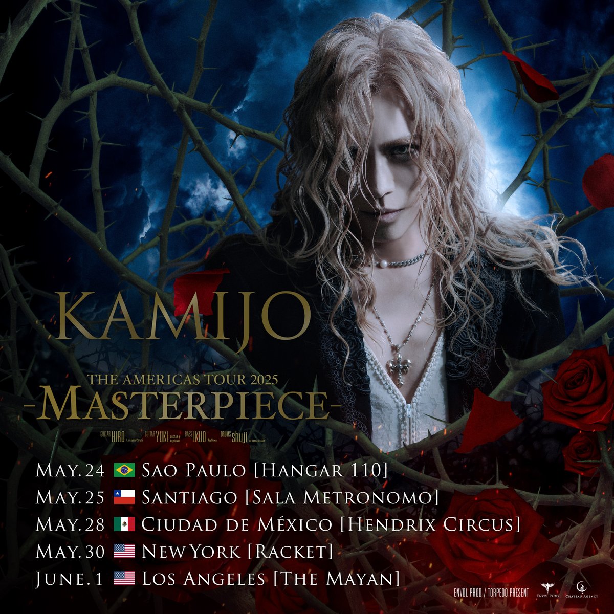 EnvolTorpedo's tweet photo. KAMIJO fans, be prepared!

Public sales of 🌹 « THE AMERICAS TOUR 2025 -MASTERPIECE- »   🌹start this Saturday (Feb 22nd) at:

LA, USA: 7 am
Mexico, CDMX: 9 am
NYC, USA: 10 am
Santiago, CL: 12 pm
Sao Paulo, BR: 12 pm
Paris, FR: 4 pm
Tokyo, JP:  12 pm

🎟️ https://t.co/hfhrTBEORz https://t.co/FU30UYnjEO