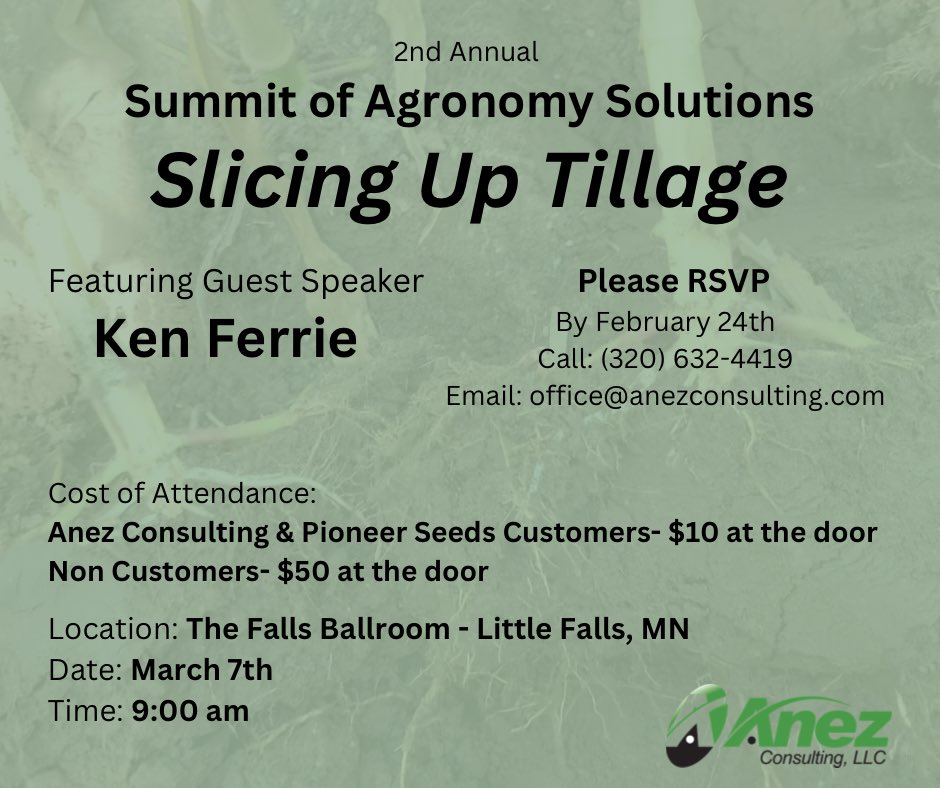 Don’t miss out on a day packed with information! 

#summit #tillage #insights
