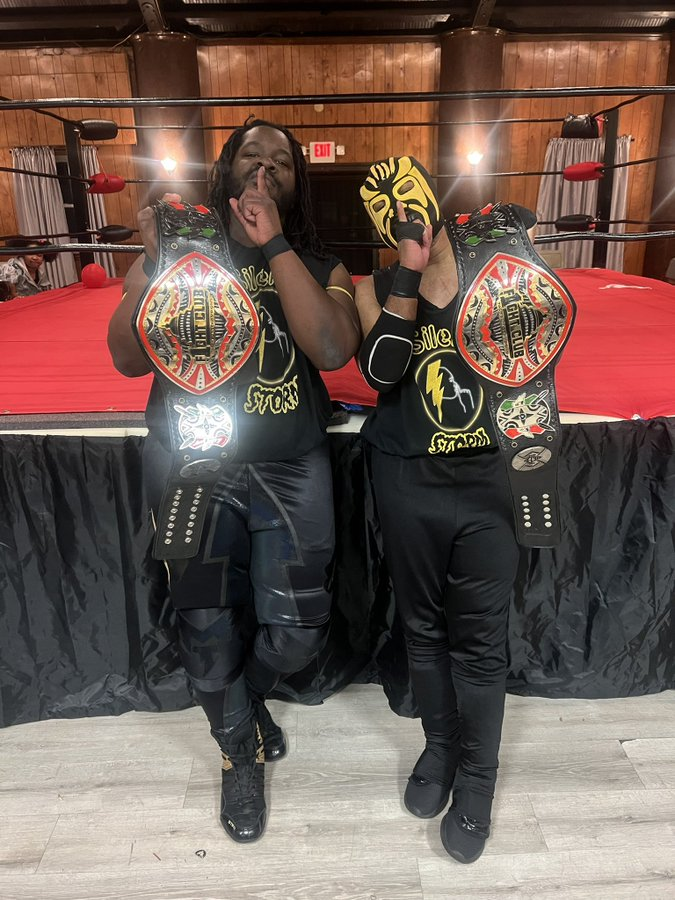 TitlesWrestling's tweet photo. The F1ght Club Tag Team Championship

From February 16, 2025 to now 

Currently held by Inaugural champions Silent Storm (@mikethunderstyl and  @Mur2Times ) https://t.co/BMh4GLEUrx