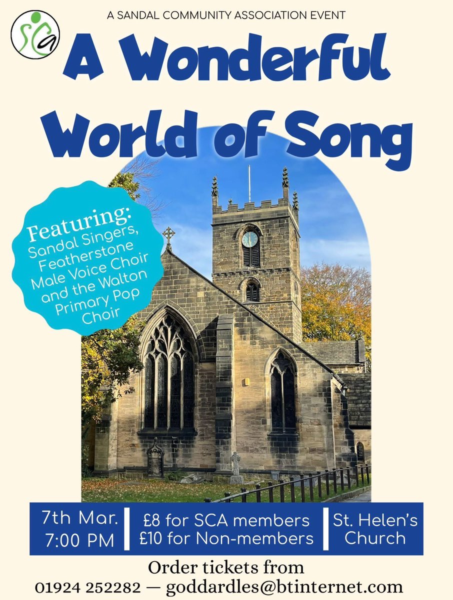 Our 1st concert of 2025 is with the Sandal singers on Friday 7th March