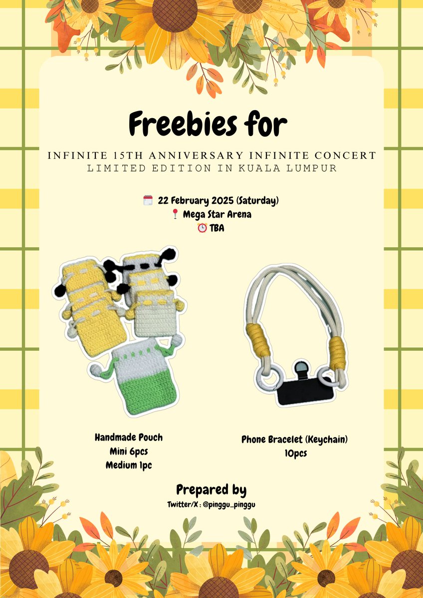 💛 INFINITE 15TH ANNIVERSARY LIMITED EDITION IN KUALA LUMPUR 💛
Freebies by <a href="/pinggu_pinggu/">F (NF) ∞ (RENT VIVO X200 PRO)</a> 

🗓️ 22 February 2025 (Saturday)
📍 Mega Star Arena
⏰ TBA

How to claim?
✨ RT &amp; Like
✨ Come and say hi + Show ticket 
✨ Limited quantity

#INFINITEinKL #INFINITEinMY