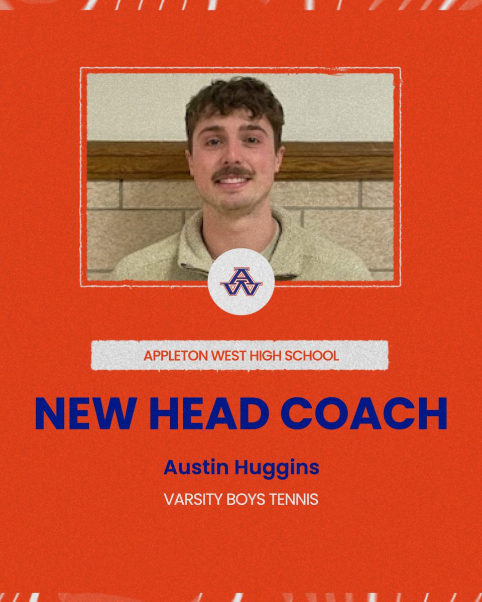 Please help us welcome Coach Austin Huggins as the new <a href="/AppletonWest/">Appleton West</a> Head Varsity Boys Tennis Coach. Coach Huggins has most recently been an assistant coach on the boys tennis staff as well as assisting with our boys volleyball program in the fall. #TerrorPride <a href="/AWTerrorBackers/">AWTerrorBackers</a>