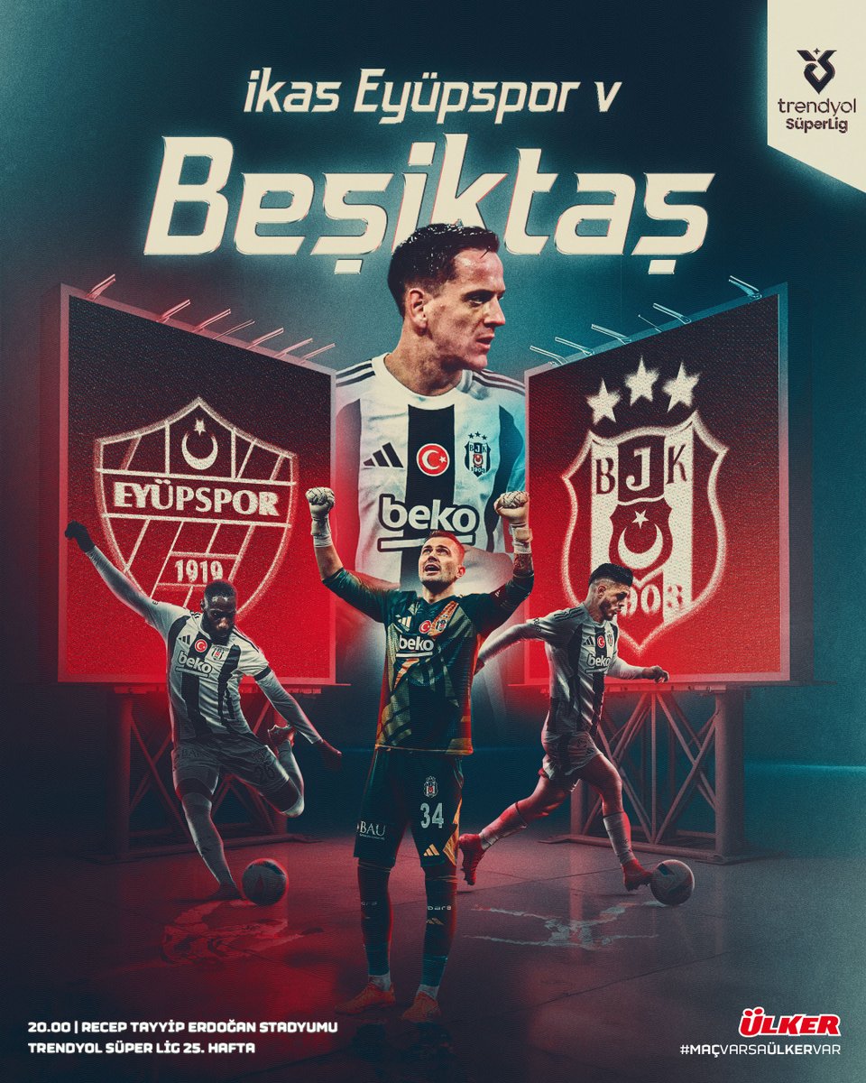 📢 Bugün #BeşiktaşınMaçıVar 🦅

🏆 Trendyol Süper Lig 25. Hafta
🆚 <a href="/eyupsporkulubu/">ikas Eyüpspor</a> 
📍 Recep Tayyip Erdoğan Stadyumu
⏰ 20.00

<a href="/Ulker/">Ülker</a> | #MaçVarsaÜlkerVar