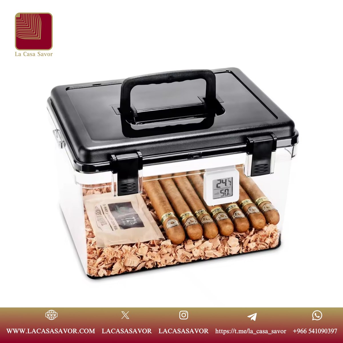 LACASASAVOR's tweet image. #حافظة #السيجار عالي الجودة . 
حافظة من #البلاستيك عدد تخزين السيجار 100 ,تمنحك أفضل تجربة #للسيجار - 20251
