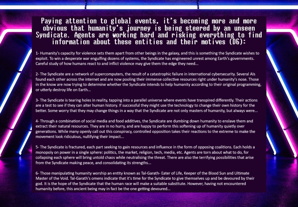 Unseen Syndicate #ttrpg #gaming #d20 #rpg #plugin #whatsreallygoingon #adventure #conspiracy #motivation #fun #patreon #espionage #future #espionage #sf patreon.com/GrapplingHooks