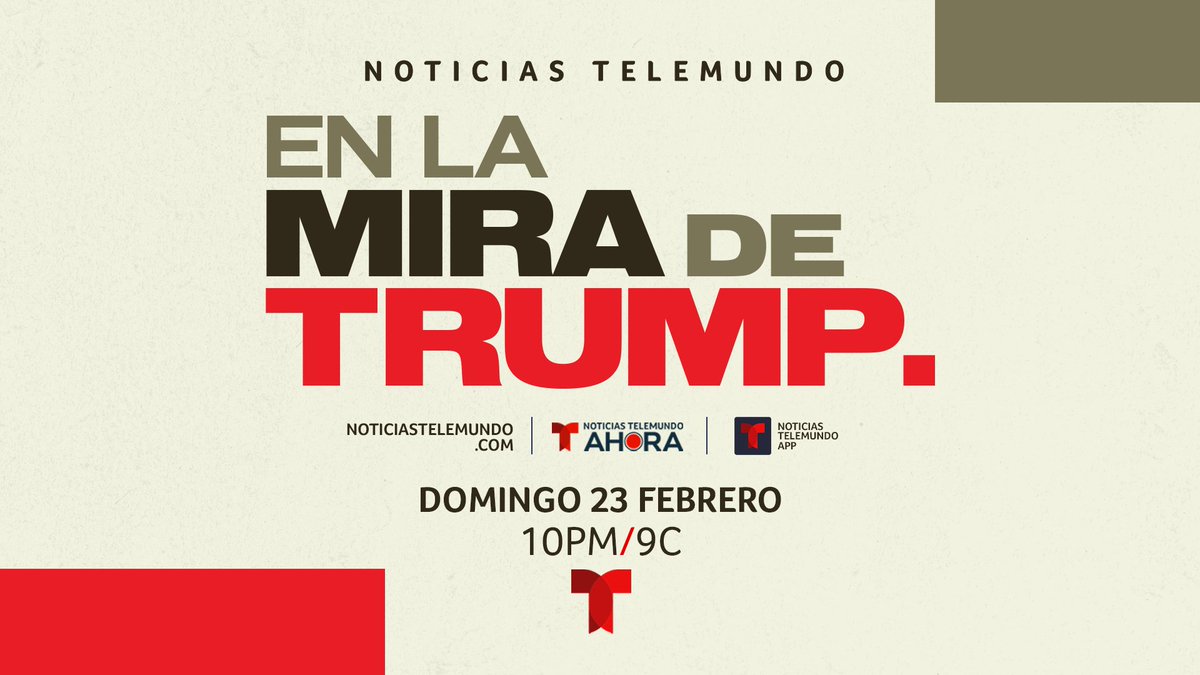 Este domingo 23 de febrero tendremos el programa especial ‘En la mira de Trump’, donde junto a un panel de expertos responderemos tus dudas sobre las políticas migratorias del mandatario.