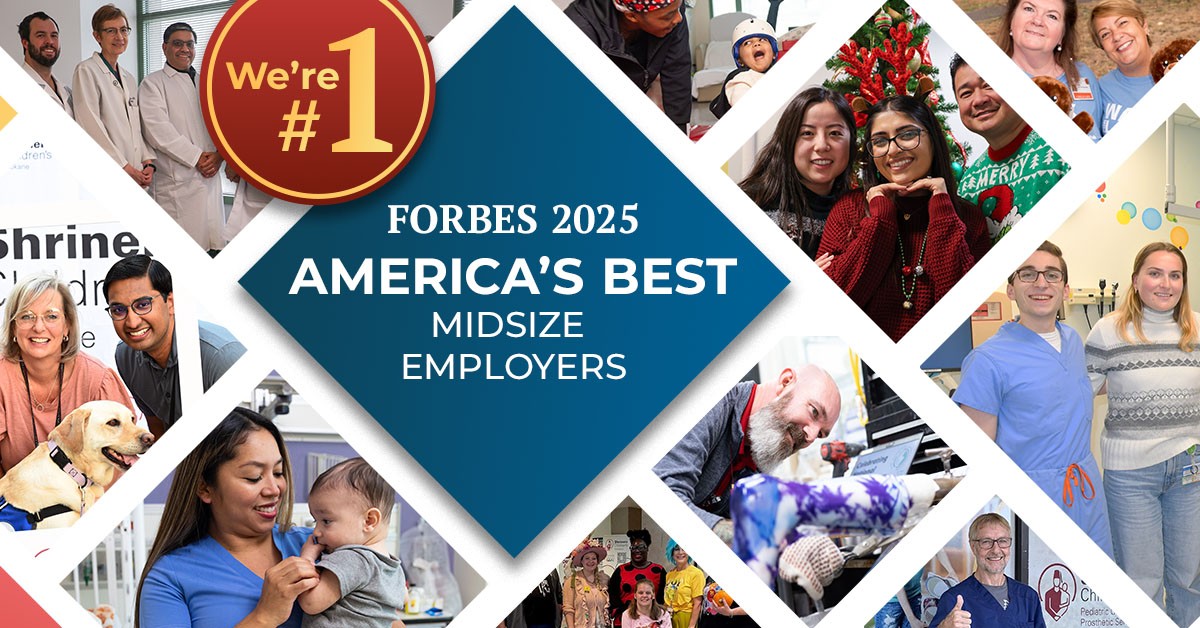 ShrinersBoston's tweet image. Shriners Children’s is thrilled to share that we are number 1 on the Forbes 2025 America’s Best Midsize Employers list! The honor reflects our commitment to providing a rewarding work environment, with opportunities for personal & professional growth. shrinerschildrens.org