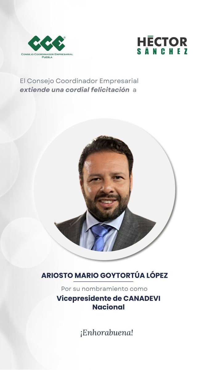 ¡Felicidades a <a href="/ARQARGO/">Ariosto Goytortua L</a> por su nombramiento como Vicepresidente de <a href="/CANADEVINAC/">CANADEVI NACIONAL Oficial</a> ! 

Le deseamos éxito en esta nueva responsabilidad.