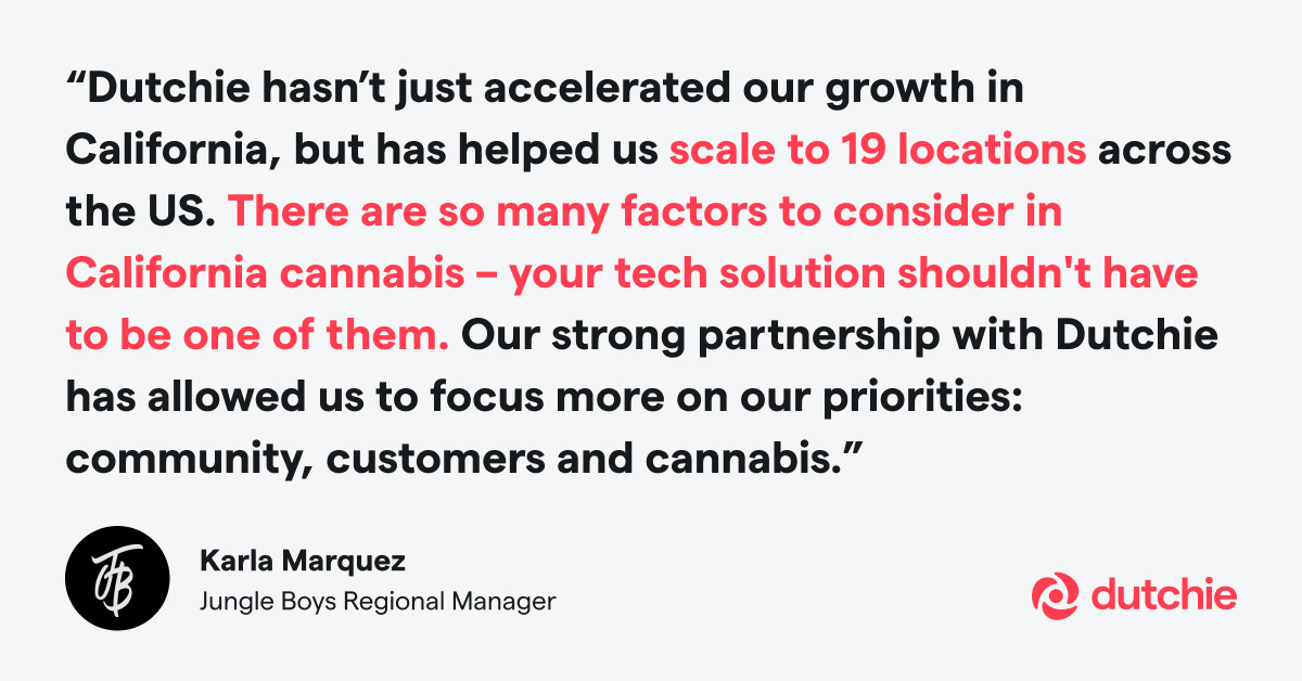 We're so excited to celebrate the grand opening of Jungle Boys' new location in Pomona, CA! 🌴

As a key player in the California cannabis market, Jungle Boys is known for their commitment to quality and community. We're thrilled they chose Dutchie as their partner and can't wait