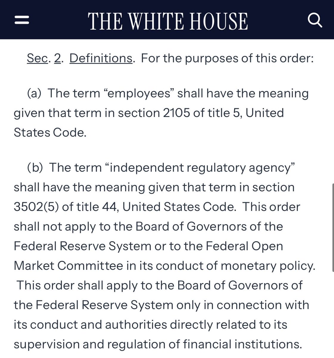 Why did Trump exclude the Board of Governors of the Federal Reserve from exec order on accountability? <a href="/solari_the/">The Solari Report | Catherine Austin Fitts</a> <a href="/RepThomasMassie/">Thomas Massie</a> whitehouse.gov/presidential-a…