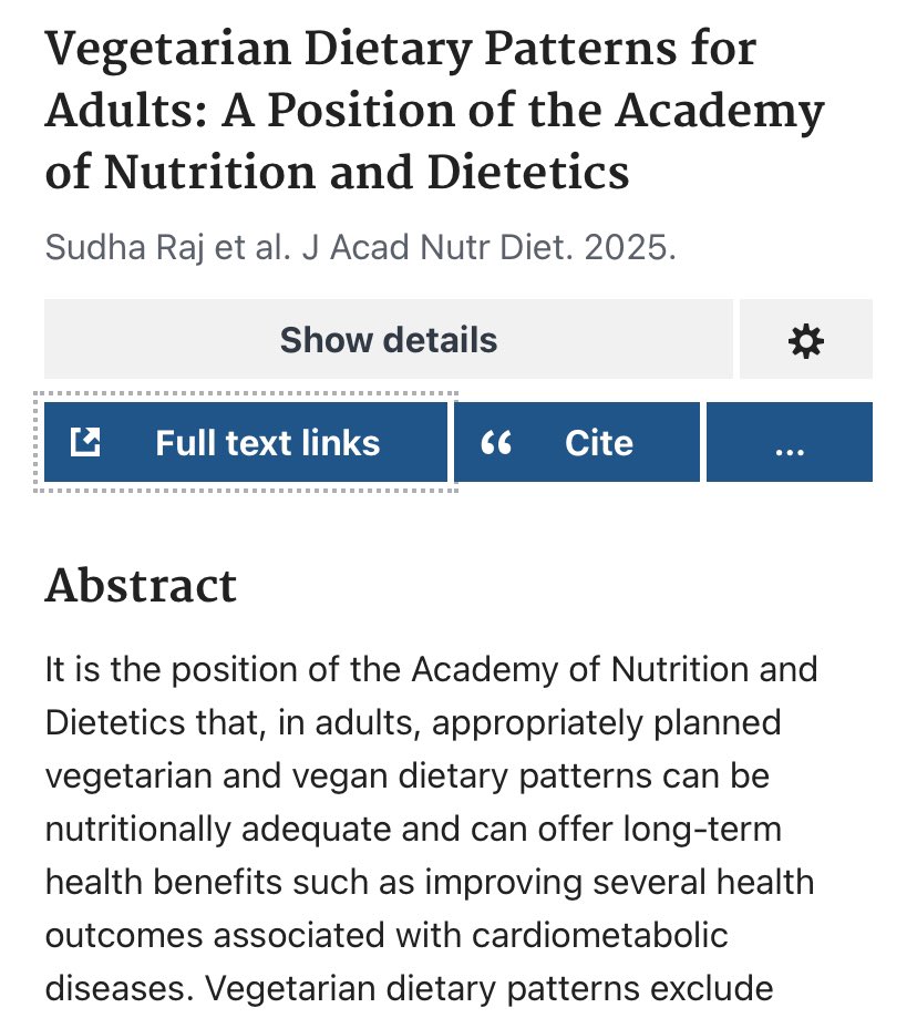 Jessica C. Petrov, MD MSc (@jesspetrovmd) on Twitter photo The Academy of Nutrition has spoken! Vegetarian and vegan dietary patterns offer long term health benefits 🥗🥦🍅🧄 they will also treat our fiber deficiency and improve gut health pubmed.ncbi.nlm.nih.gov/39923894/#whol… #vegan #vegetarian <a href="/ACLifeMed/">American College of Lifestyle Medicine</a> The Academy of Nutrition has spoken! Vegetarian and vegan dietary patterns offer long term health benefits 🥗🥦🍅🧄 they will also treat our fiber deficiency and improve gut health pubmed.ncbi.nlm.nih.gov/39923894/#whol… #vegan #vegetarian <a href="/ACLifeMed/">American College of Lifestyle Medicine</a>