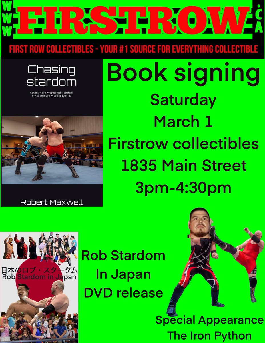 Rob Stardom (@stardomrob) on Twitter photo Pretty excited to have an actual book signing. If you are in the area come on down! <a href="/FirstRowCollect/">First Row Collectibles</a> Pretty excited to have an actual book signing. If you are in the area come on down! <a href="/FirstRowCollect/">First Row Collectibles</a>