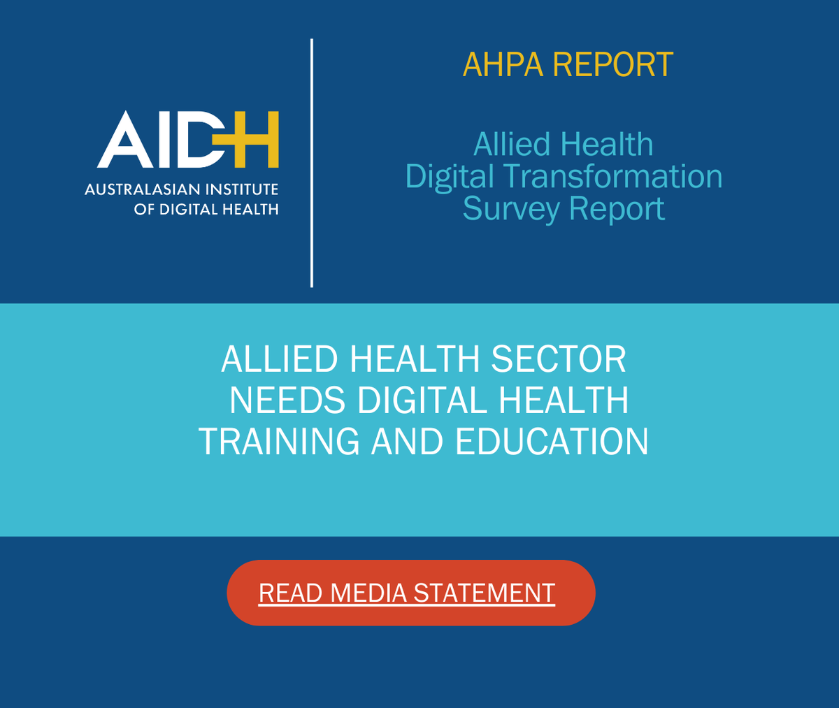 Let's prioritise digital health training and support for our workforce to bridge the gap and ensure a digitally capable and confident allied health sector. AIDH media statement bit.ly/AH-Report