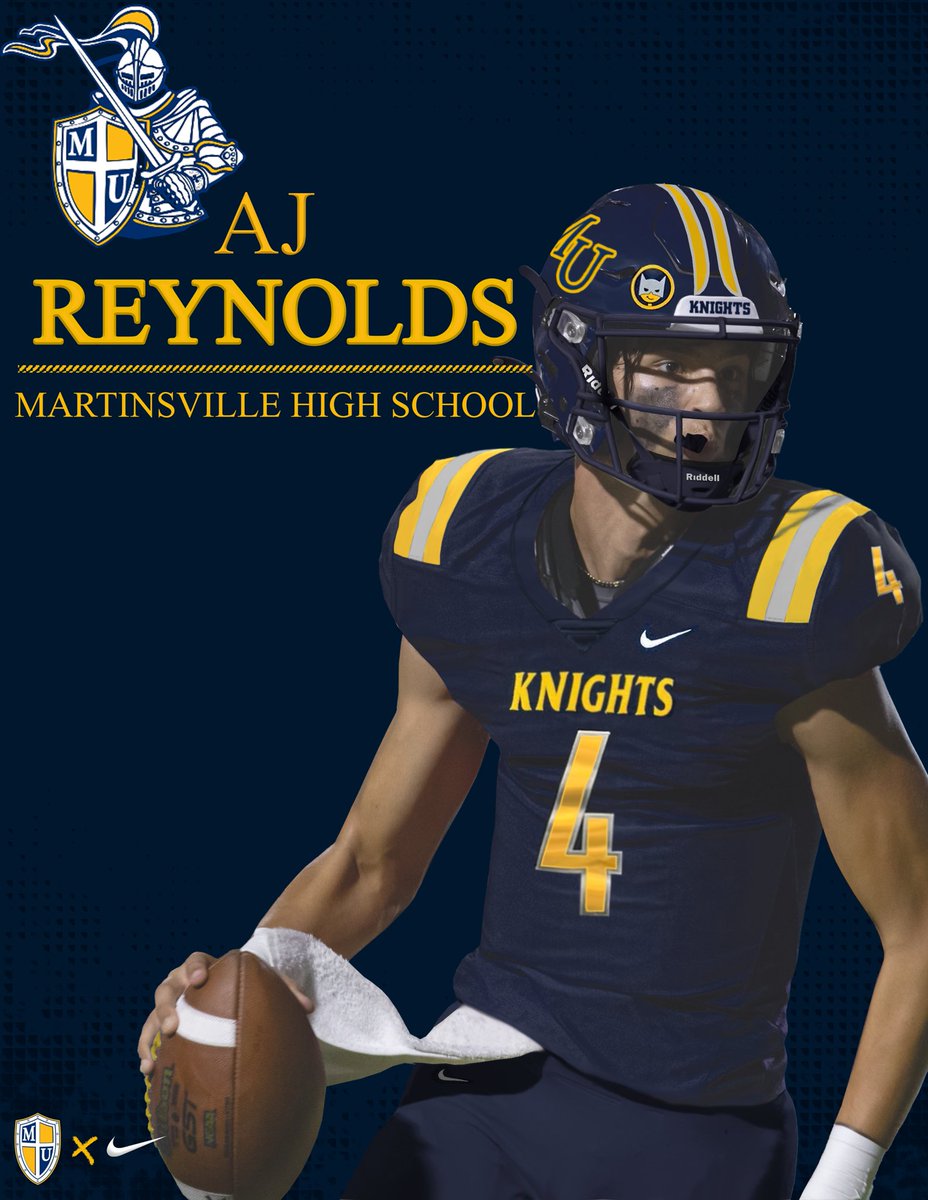 AJ Reynolds (@ajr40278) on Twitter photo I am excited to announce I have committed to <a href="/MarianUFootball/">Marian Football</a>. I want to thank my family, coaches, and teammates for pushing me to where I am now. I also want to thank the coaches at Marian for giving me this opportunity.
<a href="/Martinsville_FB/">Martinsville High School Football</a> <a href="/CoachDug/">Brian Dugger</a> <a href="/CoachKarrasJr/">Ted Karras Jr</a> <a href="/stutsie06/">Steve Tutsie</a> I am excited to announce I have committed to <a href="/MarianUFootball/">Marian Football</a>. I want to thank my family, coaches, and teammates for pushing me to where I am now. I also want to thank the coaches at Marian for giving me this opportunity.
<a href="/Martinsville_FB/">Martinsville High School Football</a> <a href="/CoachDug/">Brian Dugger</a> <a href="/CoachKarrasJr/">Ted Karras Jr</a> <a href="/stutsie06/">Steve Tutsie</a>