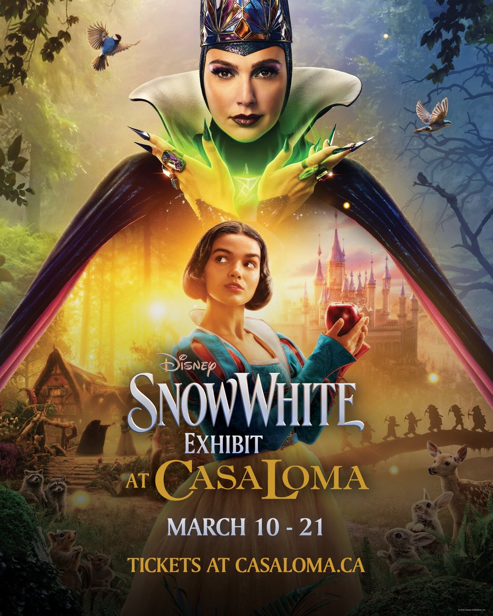 From March 10-21st, experience the story that started it all. ✨ The exclusive Snow White Exhibit transforms Toronto's Casa Loma into a magical fairy-tale realm.
 
Get tickets at casaloma.ca and tag us in your posts! #SnowWhiteExhibitTO