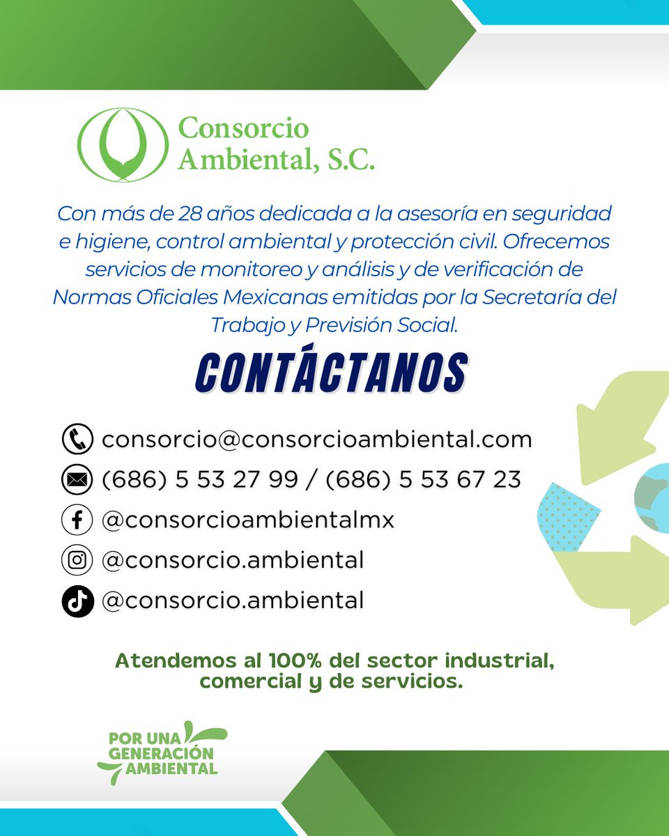 Con más de 28 años en la industria, somos tu mejor opción ✅
Trabajamos por una generación Ambiental
💚♻️