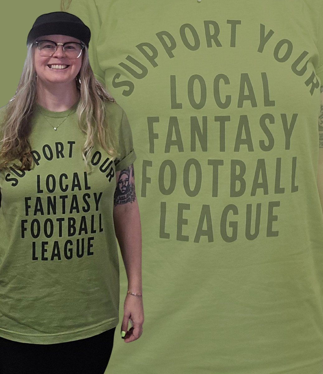I like my shirts kind of big. Just got a big box of sample shirts. Bella + Canvas tees. None of that scratchy junk for the fantasy football homies! Moved the font up a little on this one for future prints. I love this shirt.

Check out all the tees over at sundaydreamersclub.com