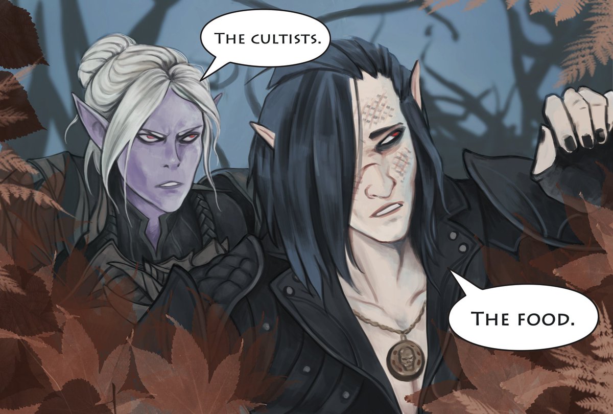 Inrin_art's tweet photo. She knew what he meant. 

Why aren't durges allowed to refresh camp supplies in this way? 
Especially in the Shadow-cursed lands! 

#Minthara #BaldursGate3 #DarkUrge https://t.co/uijxNgwkmg
